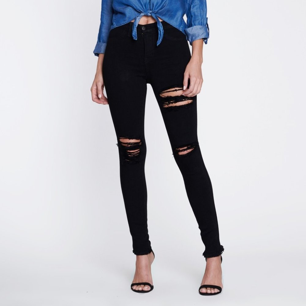 Black Holey Stretchy Jeans